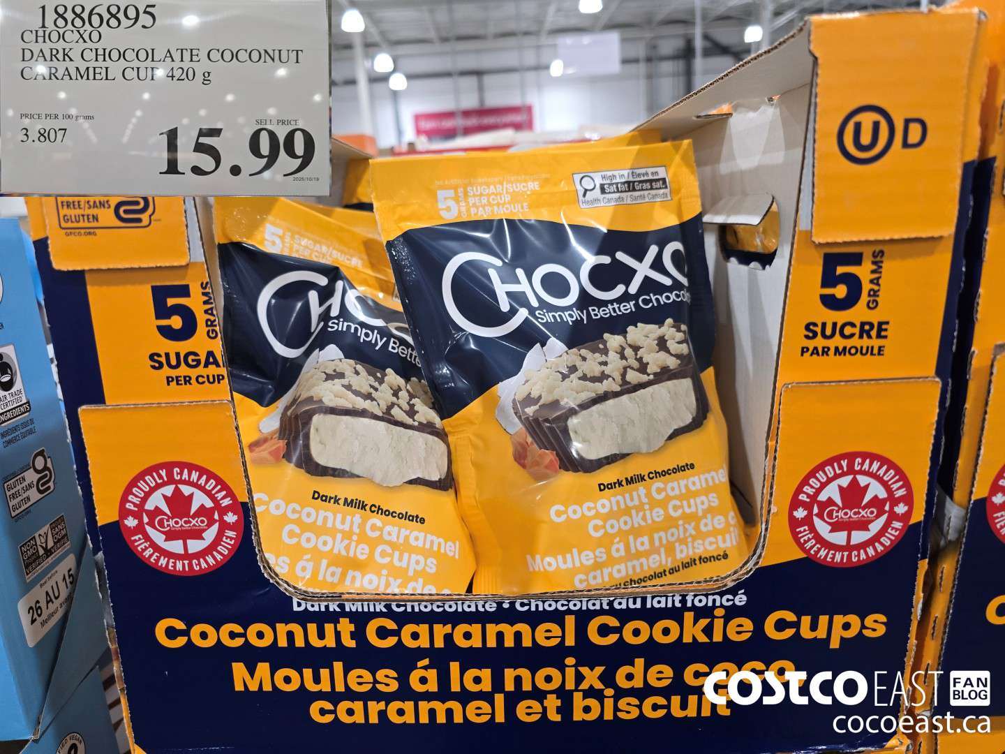 1886895 CHOCXO DARK CHOCOLATE COCONUT CARAMEL CUP 420 G $15.99