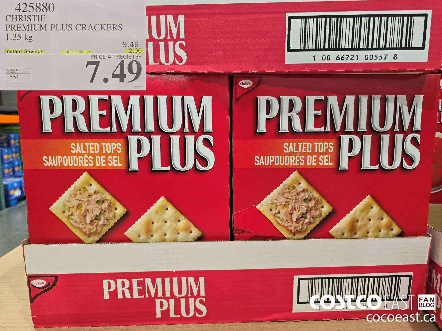 425880 CHRISTIE PREMIUM PLUS CRACKERS 1.36 kg ($2.00 INSTANT SAVINGS EXPIRES ON 2025-11-23) $7.49