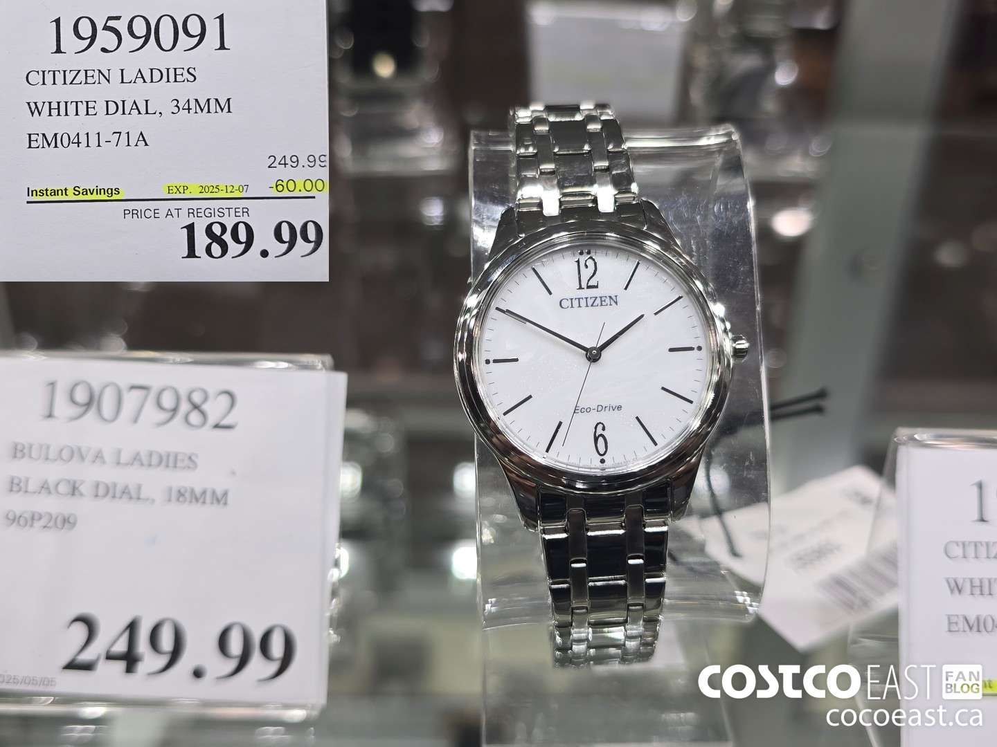 1959091 CITIZEN LADIES WHITE DIAL, 34MM EM0411-71A ($60.00 INSTANT SAVINGS EXPIRES ON 2025-12-07) $189.99