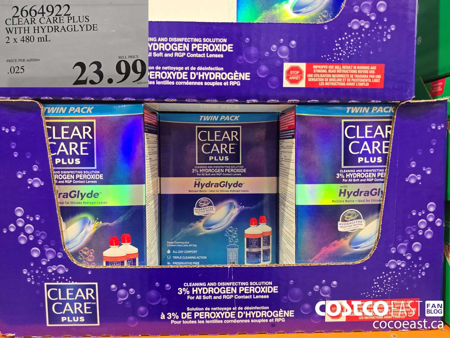 2664922 CLEAR CARE PLUS HYDRAGLYDE 2 x 480 mL $23.99