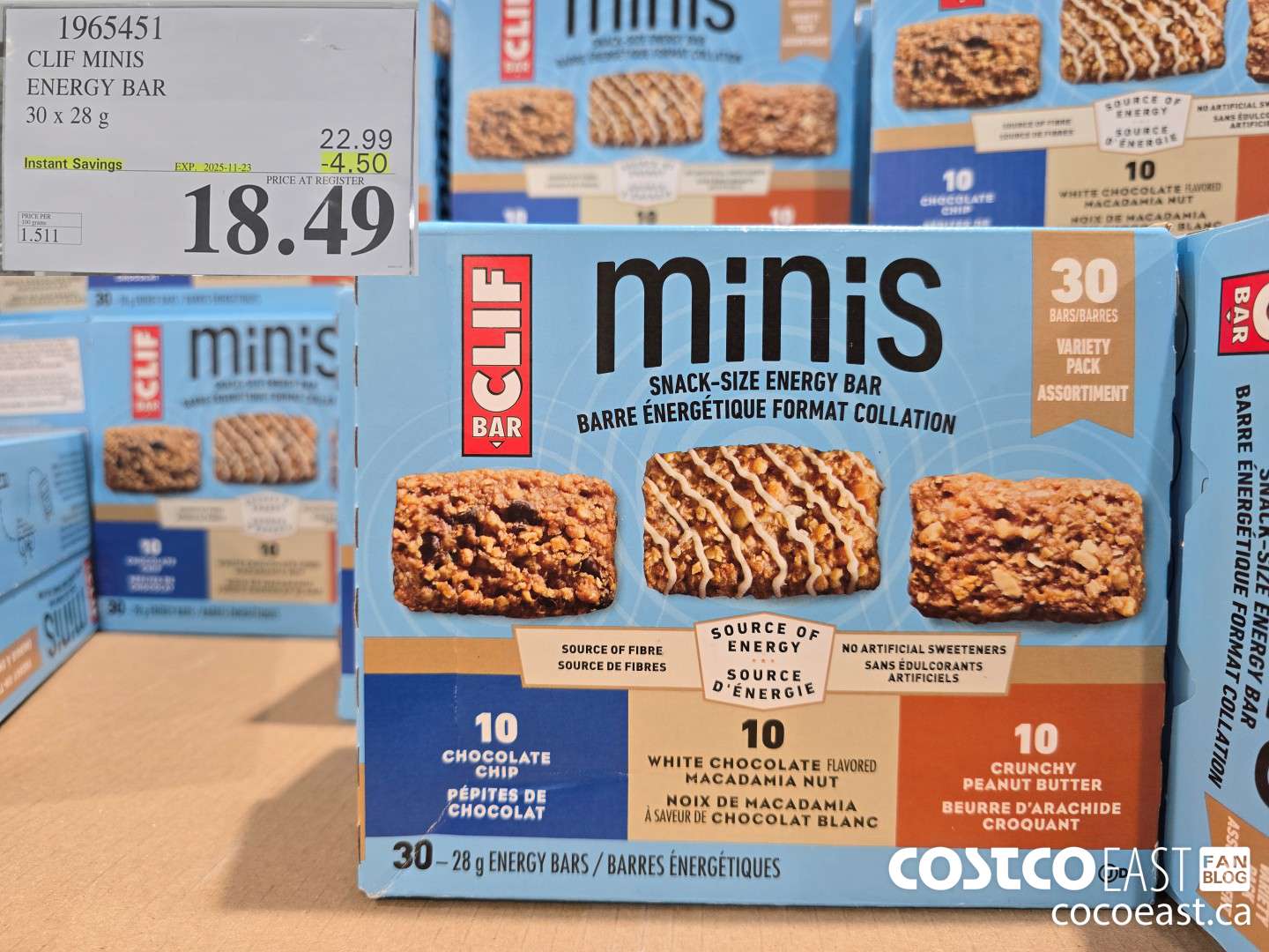 1965451 CLIF MINIS ENERGY BAR 30 X 28 G ($4.50 INSTANT SAVINGS EXPIRES ON 2025-11-23) $18.49