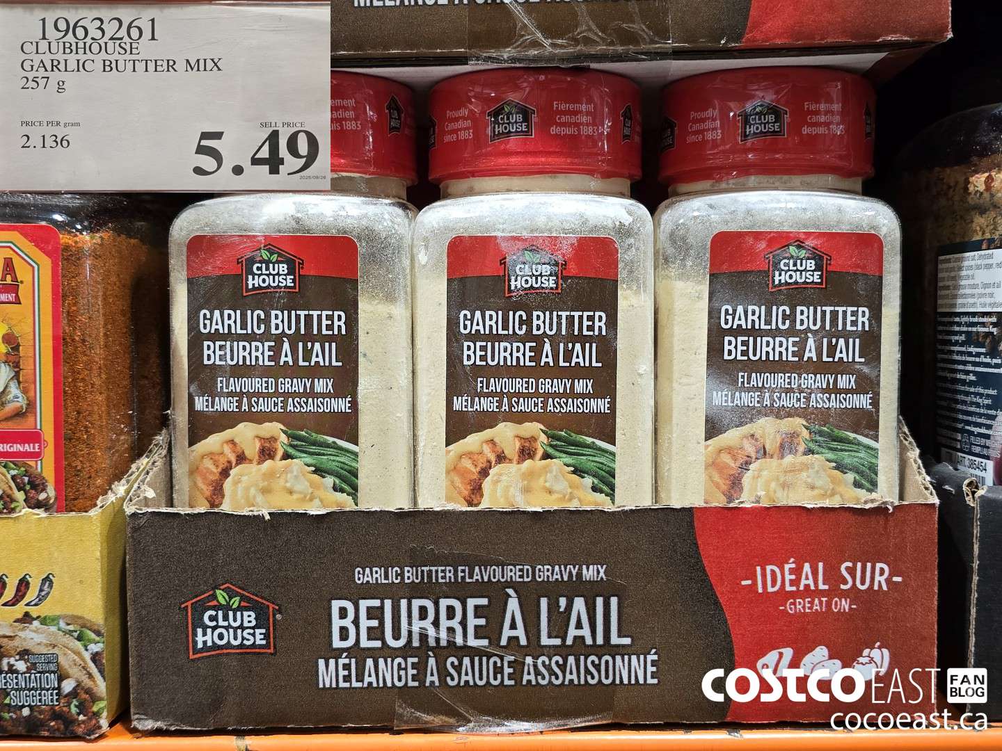 1963261 CLUBHOUSE GARLIC BUTTER MIX 257 G $5.49