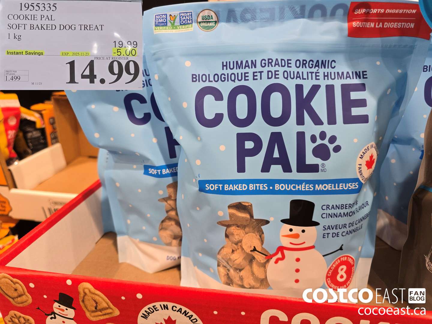 1955335 COOKIE PAL CRANBERRY & CINNAMON 1 KG ($5.00 INSTANT SAVINGS EXPIRES ON 2025-11-23) $14.99