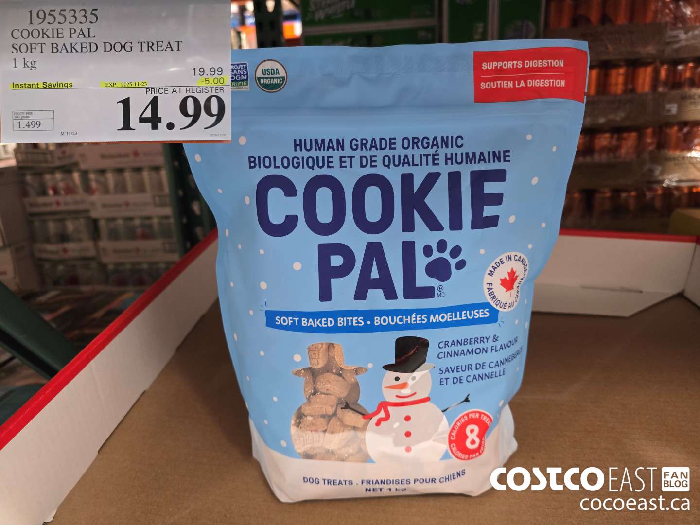 1955335 COOKIE PAL CRANBERRY & CINNAMON 1 KG ($5.00 INSTANT SAVINGS EXPIRES ON 2025-11-23) $14.99