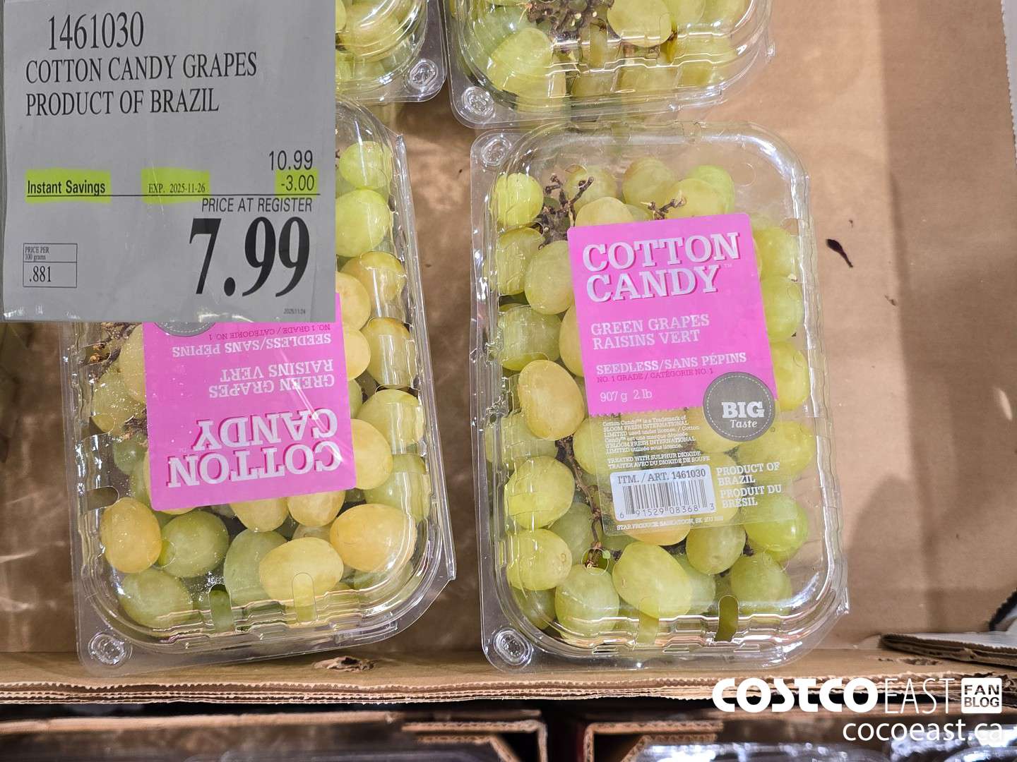 1461030 COTTON CANDY GRAPES PRODUCT OF BRAZIL ($3.00 INSTANT SAVINGS EXPIRES ON 2025-11-26) $7.99