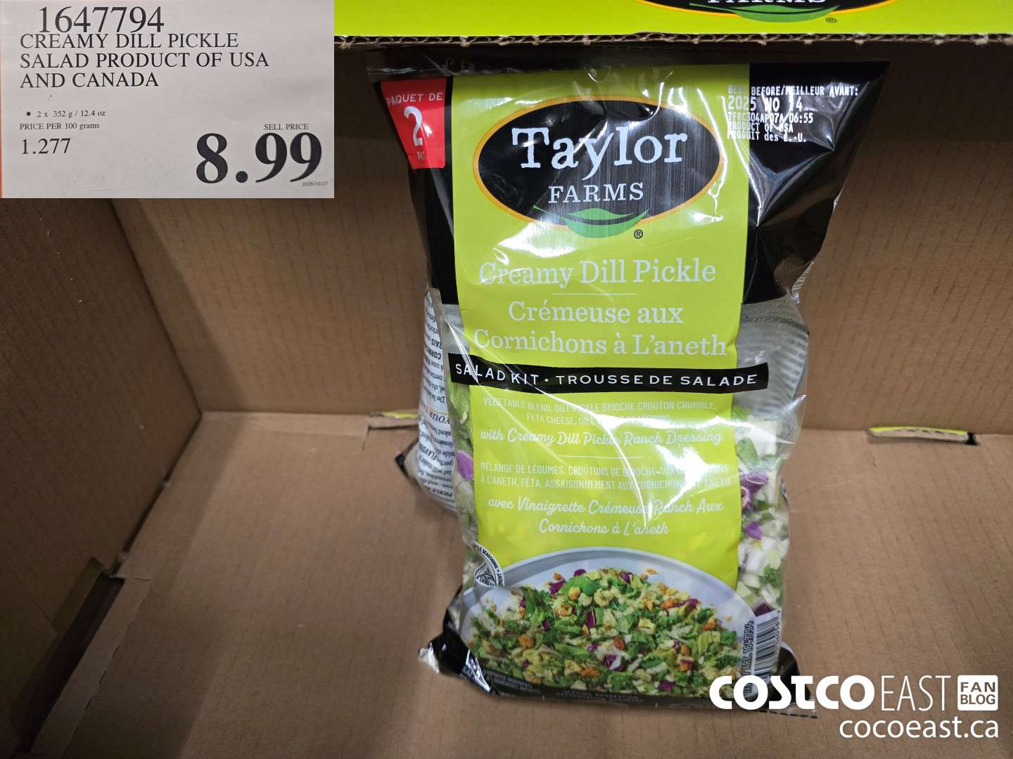 1647794 CREAMY DILL PICKLE PRODUCT OF USA AND CANADA $8.99