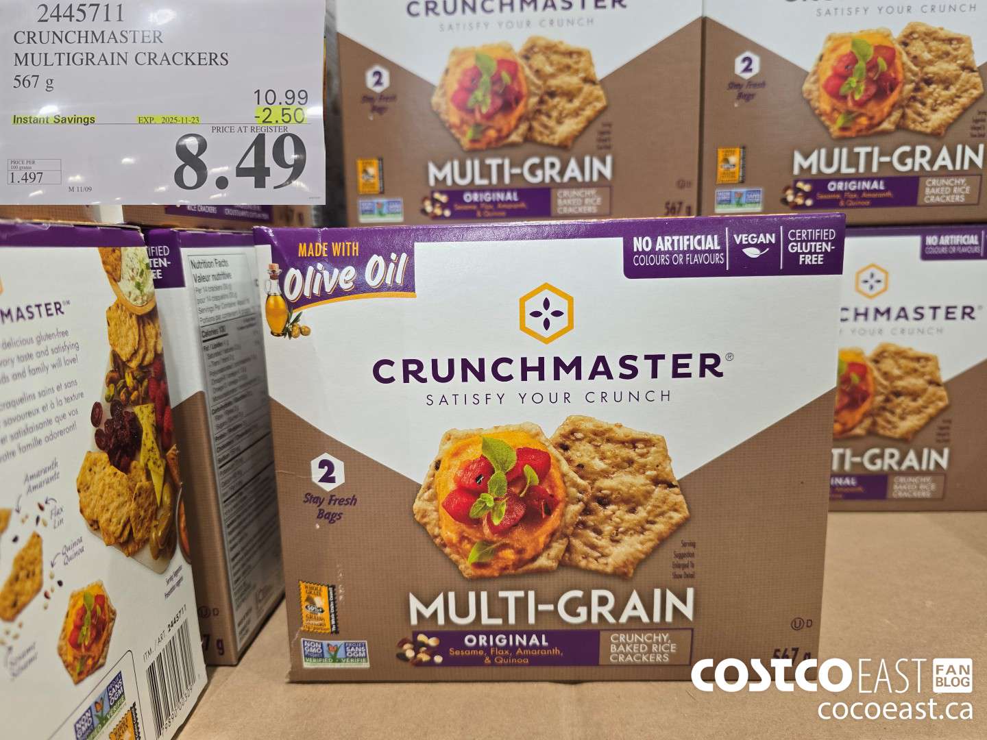 2445711 CRUNCHMASTER MULTIGRAIN CRACKERS 567 g ($2.50 INSTANT SAVINGS EXPIRES ON 2025-11-23) $8.49