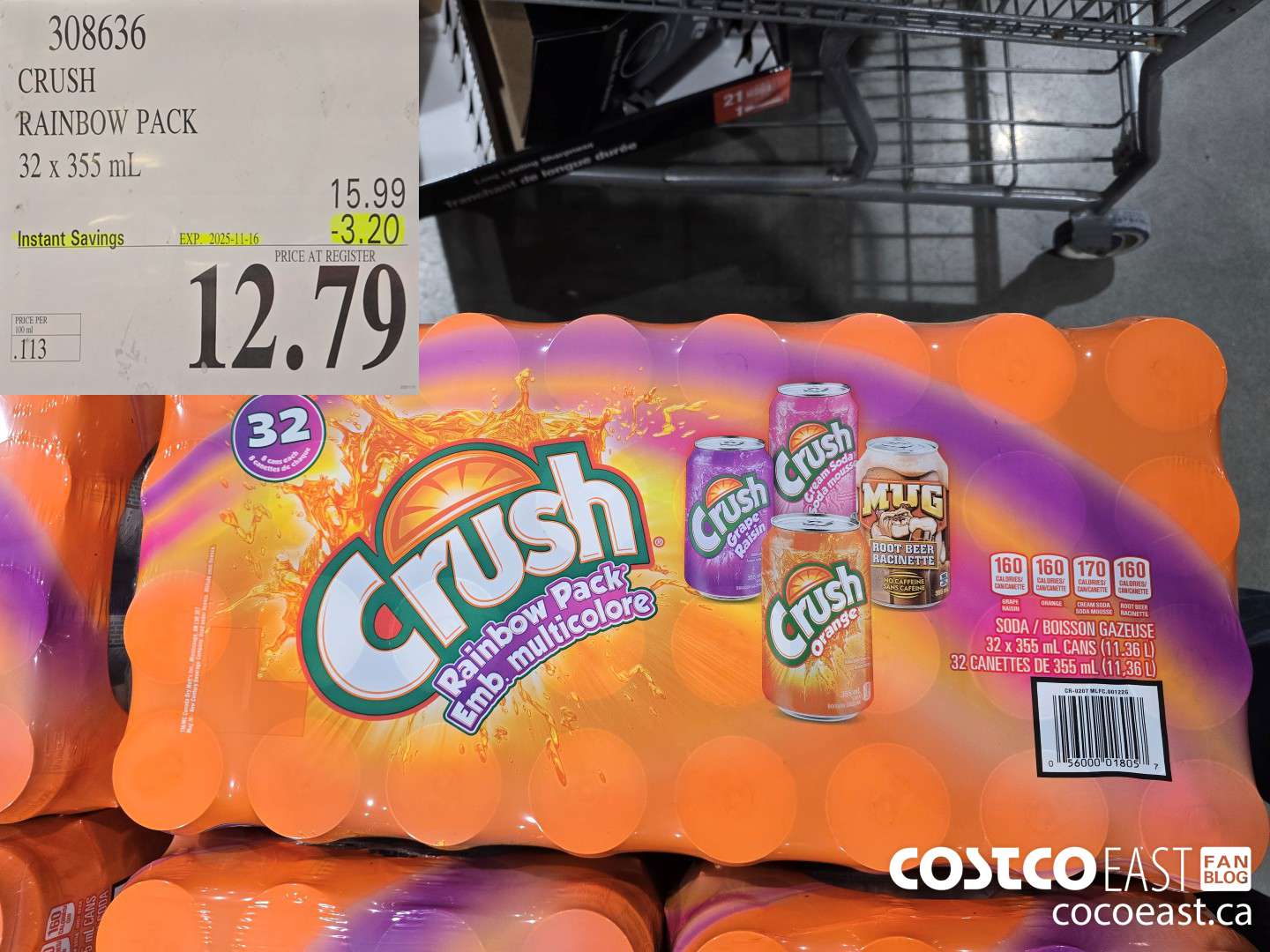 308636 CRUSH RAINBOW PACK 32 X 355 ML ($3.20 INSTANT SAVINGS EXPIRES ON 2025-11-16) $12.79