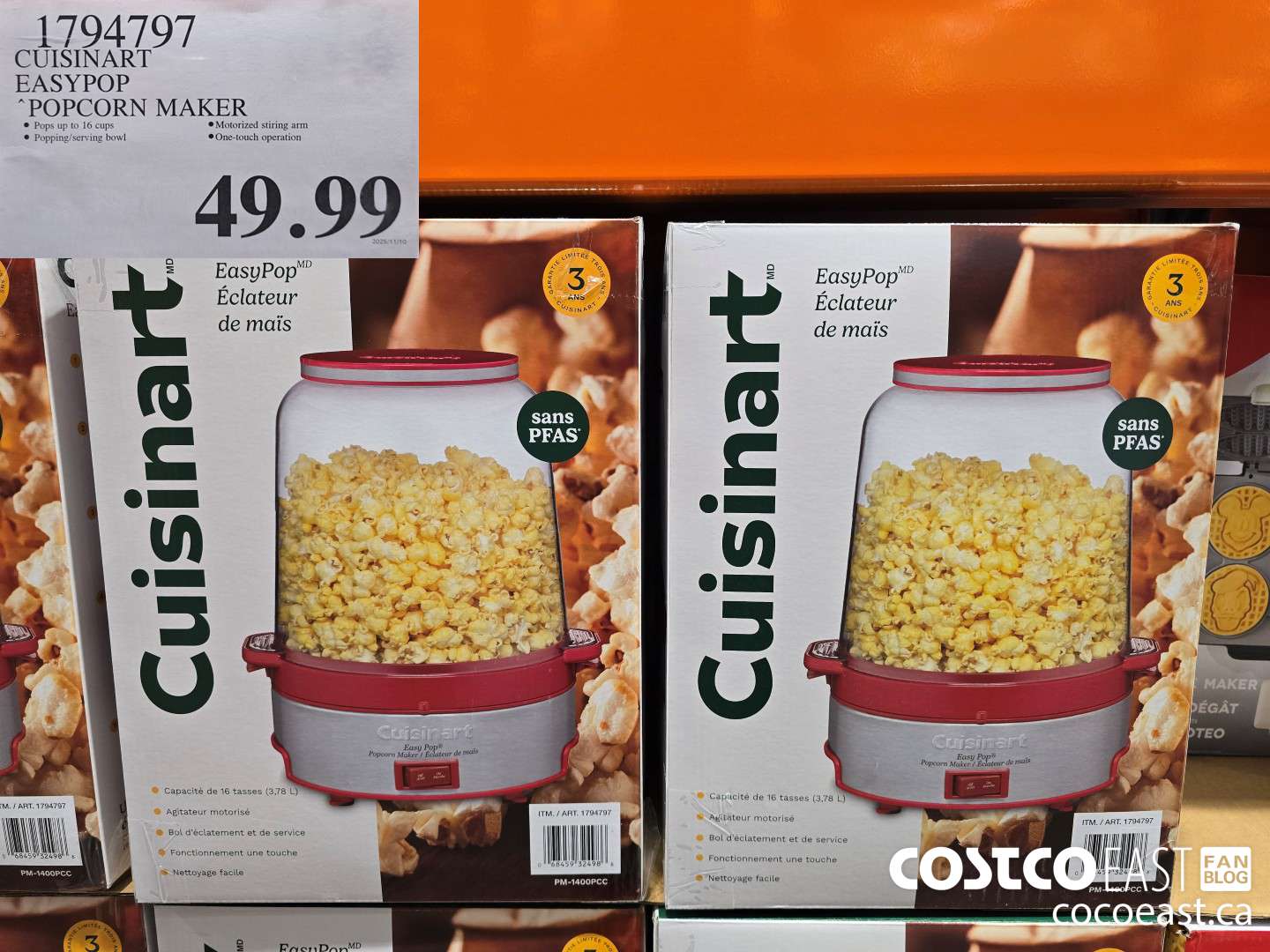 1794797 CUISINART EASYPOP ‘POPCORN MAKER $49.99