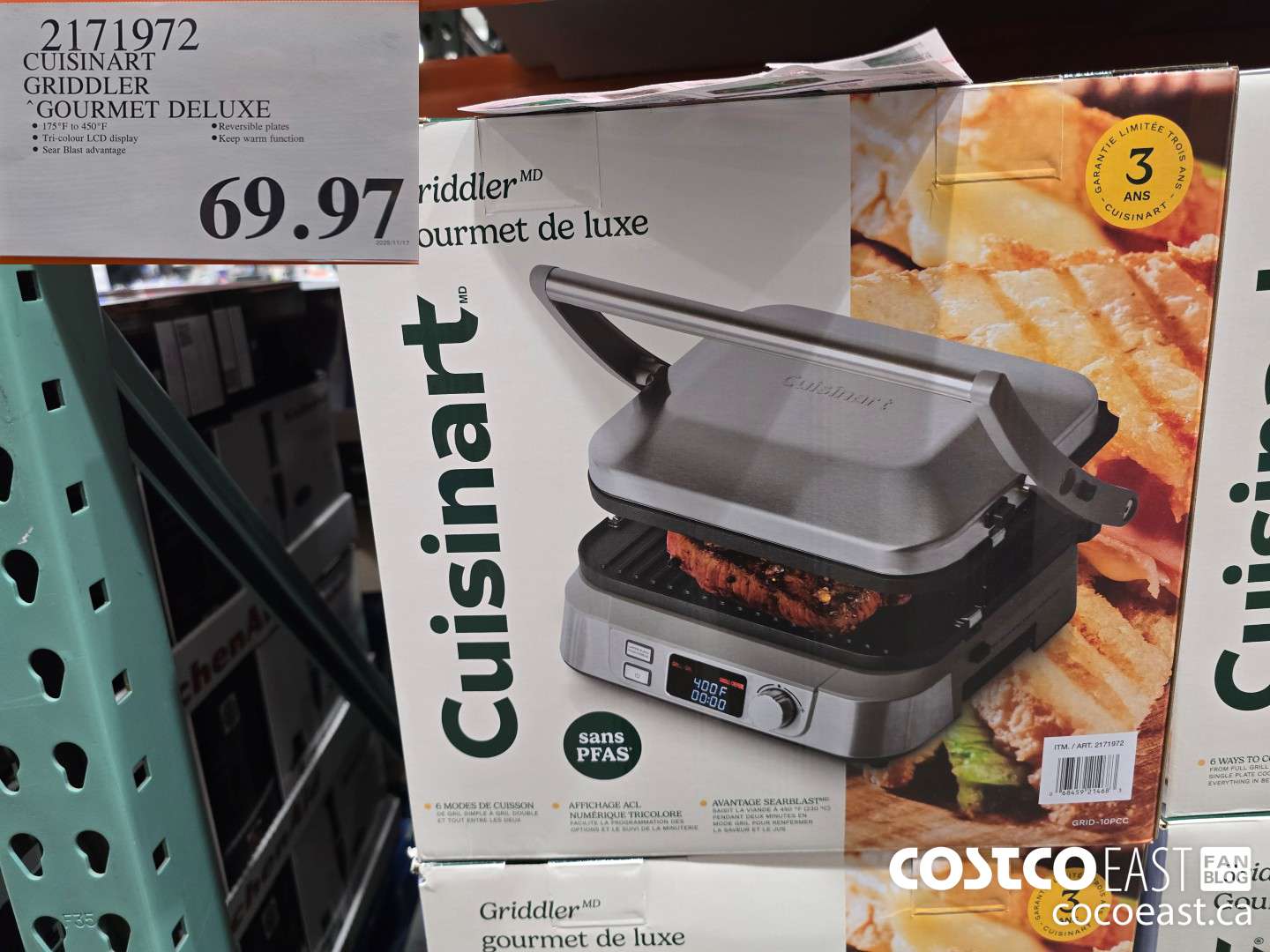 2171972 CUISINART GRIDDLER GOURMET DELUXE $69.97