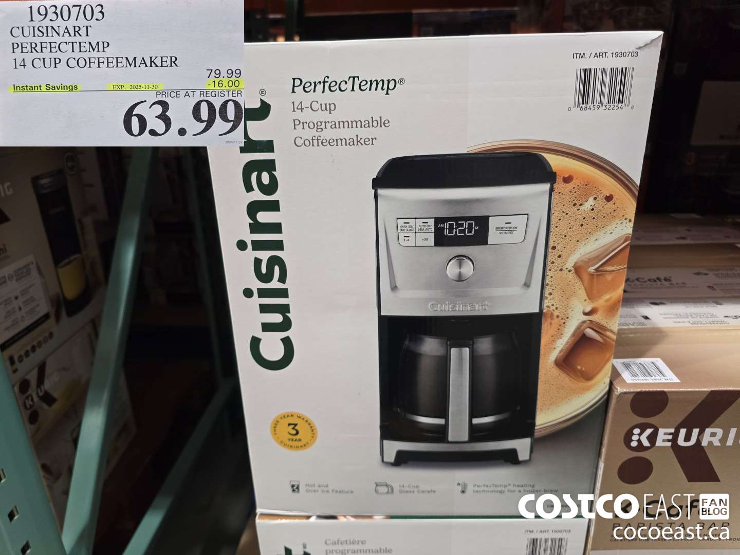 1930703 CUISINART PERFECTEMP 14 CUP COFFEEMAKER ($16.00 INSTANT SAVINGS EXPIRES ON 2025-11-30) $63.99