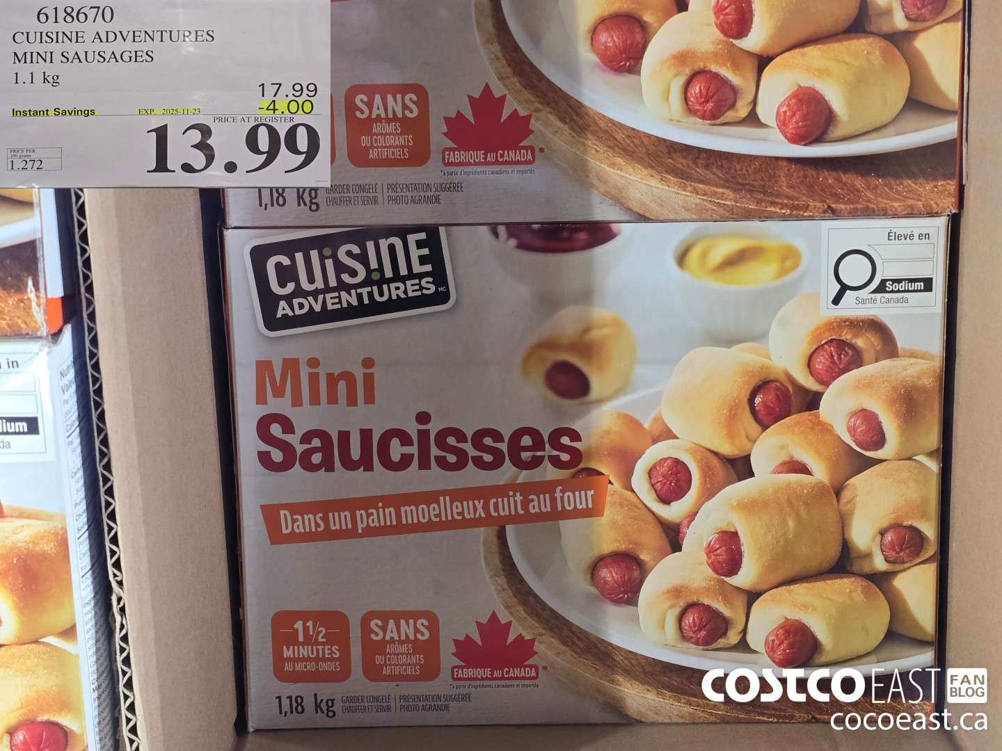 618670 CUISINE ADVENTURES MINI SAUSAGES 1.1 KG ($4.00 INSTANT SAVINGS EXPIRES ON 2025-11-23) $13.99