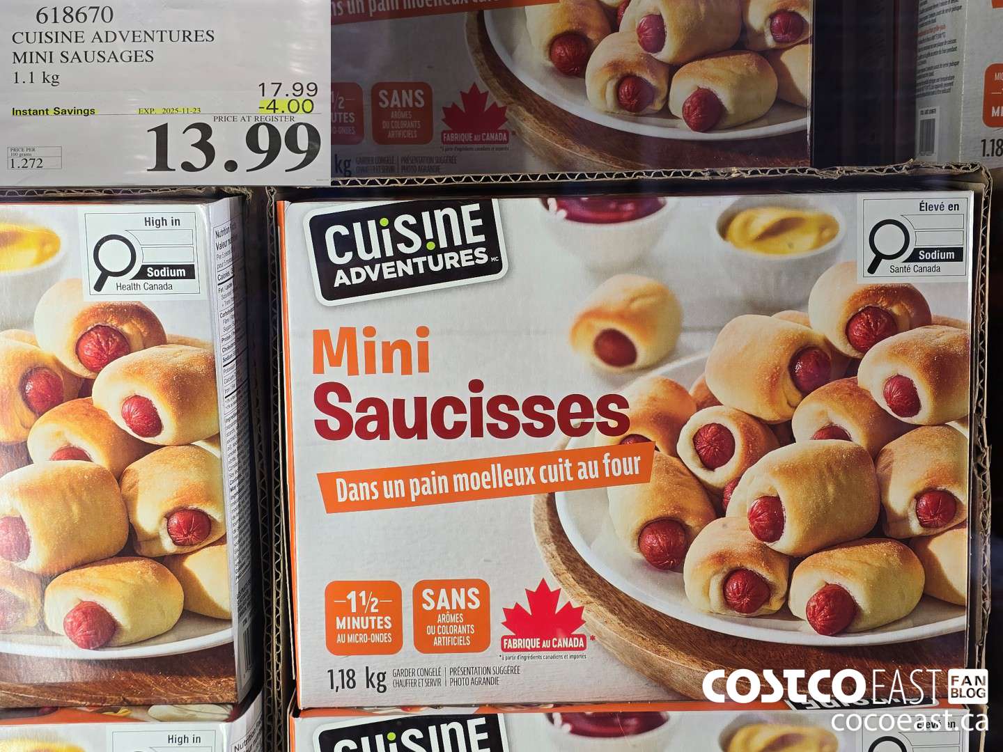 618670 CUISINE ADVENTURES MINI SAUSAGES 1.1 KG ($4.00 INSTANT SAVINGS EXPIRES ON 2025-11-23) $13.99