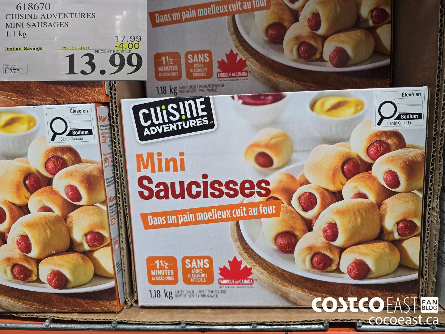 618670 CUISINE ADVENTURES MINI SAUSAGES 1.1 KG ($4.00 INSTANT SAVINGS EXPIRES ON 2025-11-23) $13.99