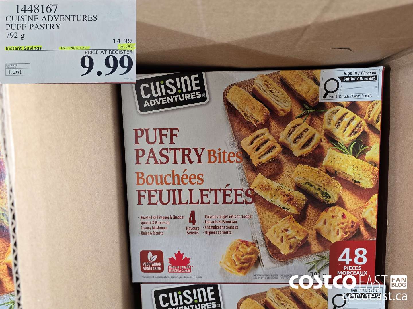1448167 CUISINE ADVENTURES PUFF PASTRY 792 G ($5.00 INSTANT SAVINGS EXPIRES ON 2025-11-23) $9.99