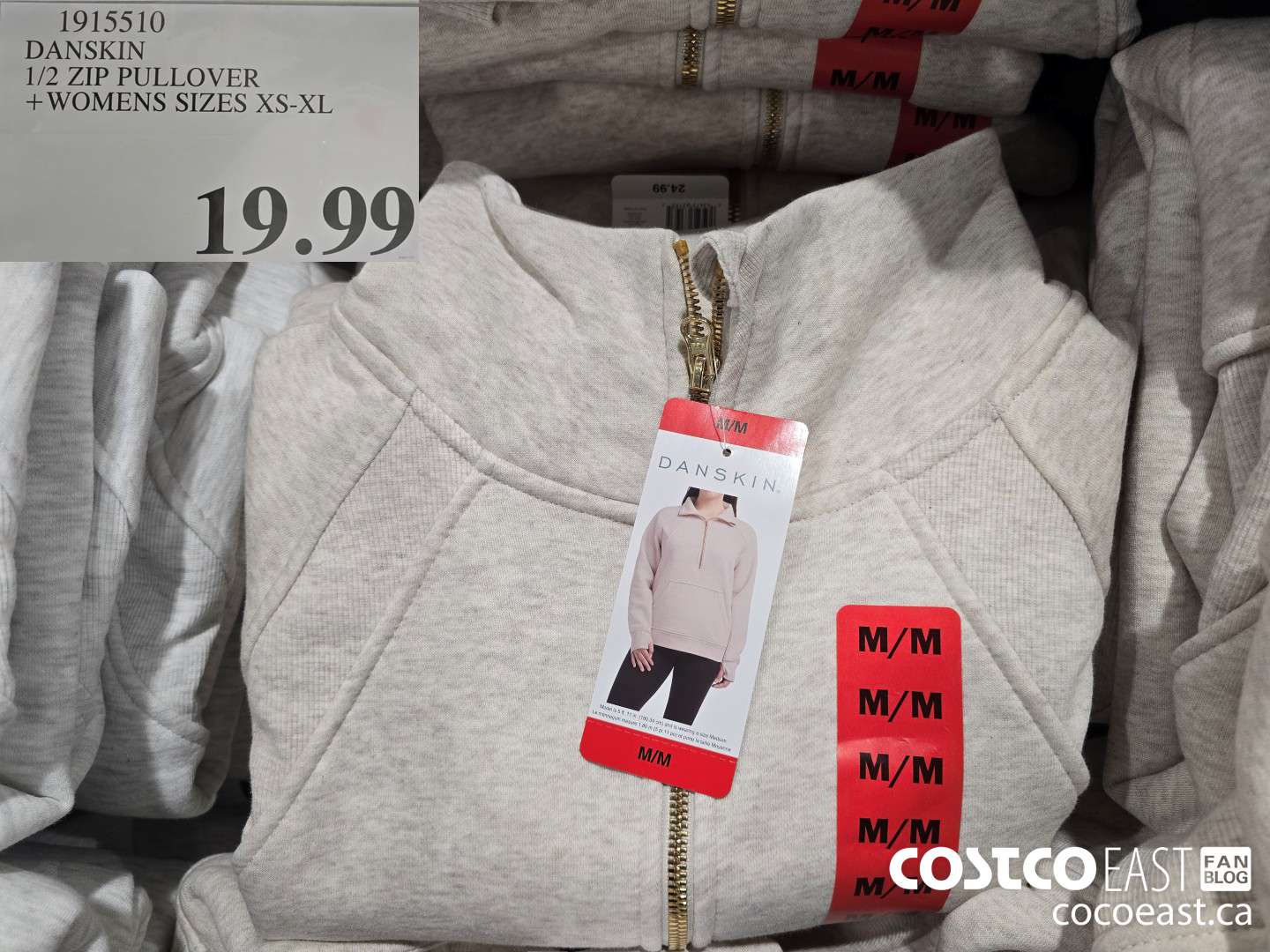 1915510 DANSKIN 1/2 ZIP PULLOVER + WOMENS SIZES XS-XL $19.99