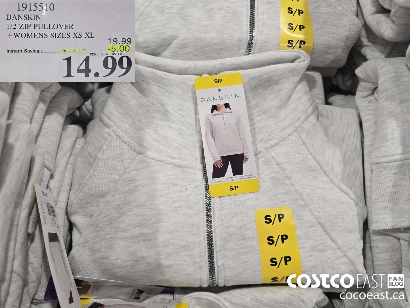 1915510 DANSKIN 1/2 ZIP PULLOVER + WOMENS SIZES XS-XL ($5.00 INSTANT SAVINGS EXPIRES ON 2025-12-07) $14.99