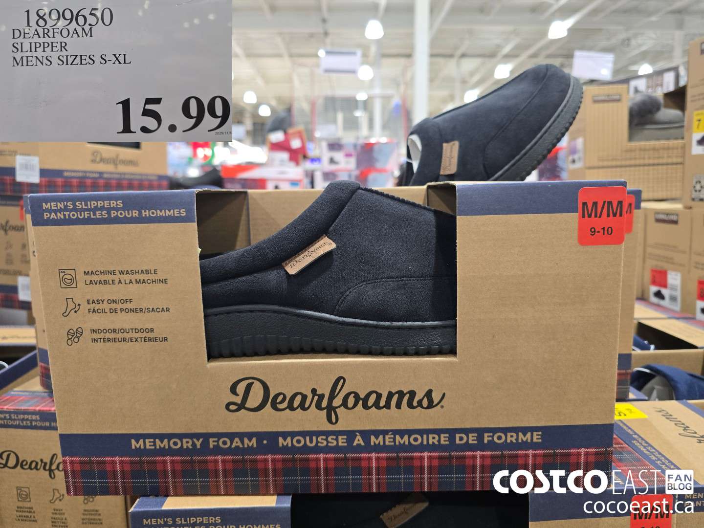 1899650 DEARFOAM SLIPPER MENS SIZES S-XL $15.99