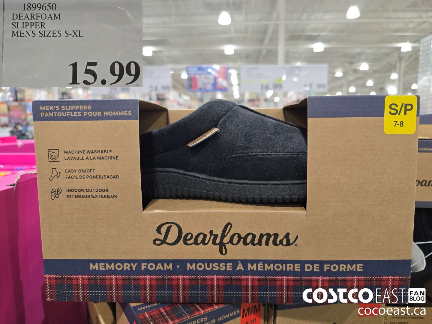 1899650 DEARFOAM SLIPPER MENS SIZES S-XL $15.99
