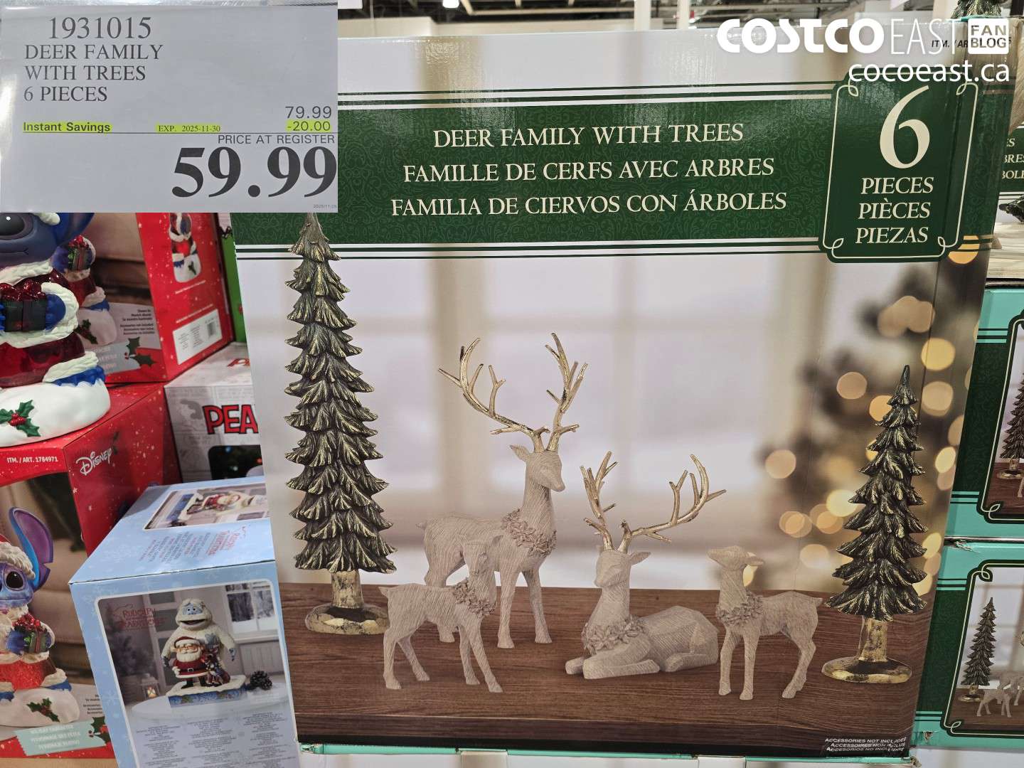 1931015 DEER FAMILY WITH TREES 6 PIECES ($20.00 INSTANT SAVINGS EXPIRES ON 2025-11-30) $59.99