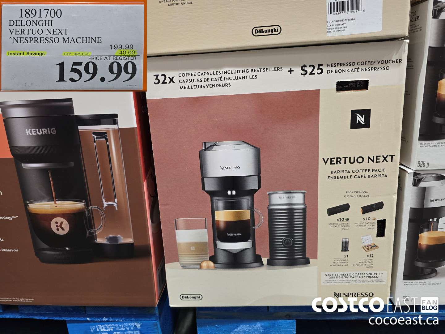 1891700 DELONGHI VERTUO NESPRESSO MACHINE ($40.00 INSTANT SAVINGS EXPIRES ON 2025-11-23) $159.99