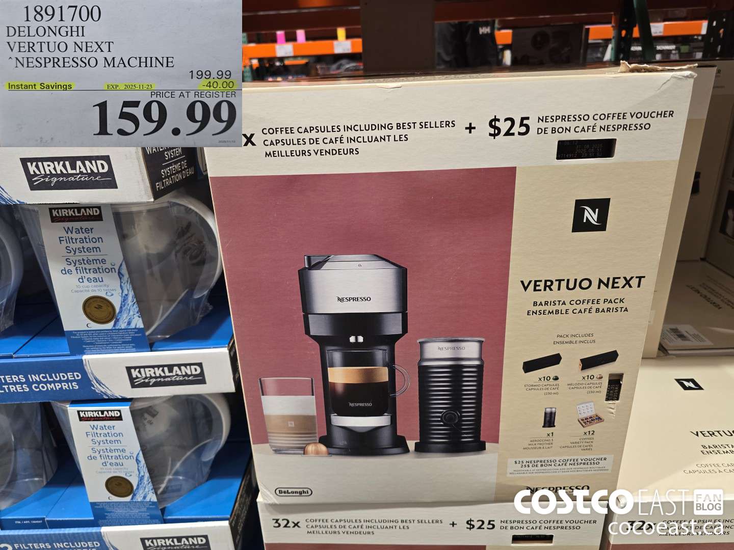 1891700 DELONGHI VERTUO NESPRESSO MACHINE ($40.00 INSTANT SAVINGS EXPIRES ON 2025-11-23) $159.99