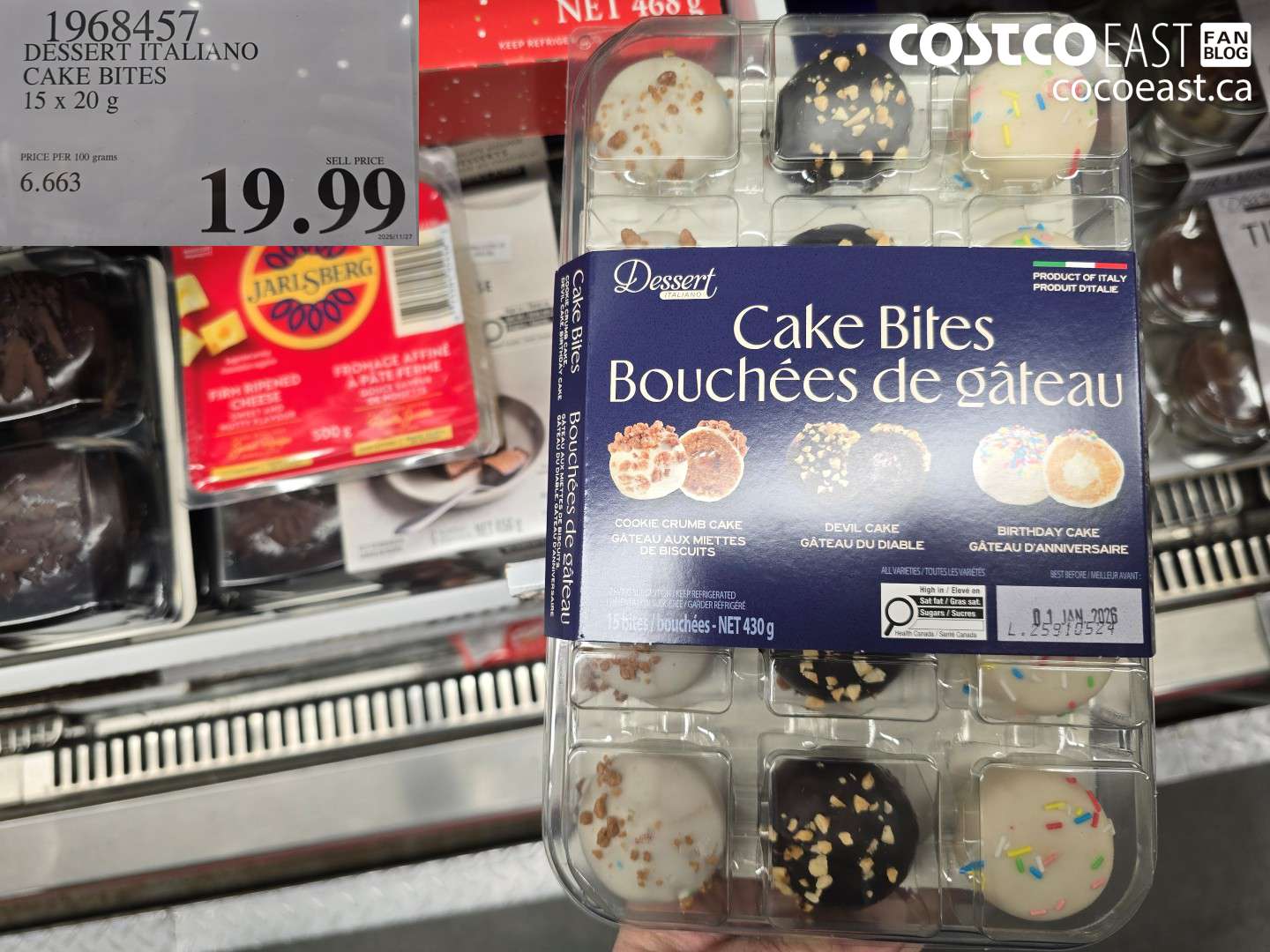 1968457 DESSERT ITALIANO CAKE BITES 15 X 20 G $19.99