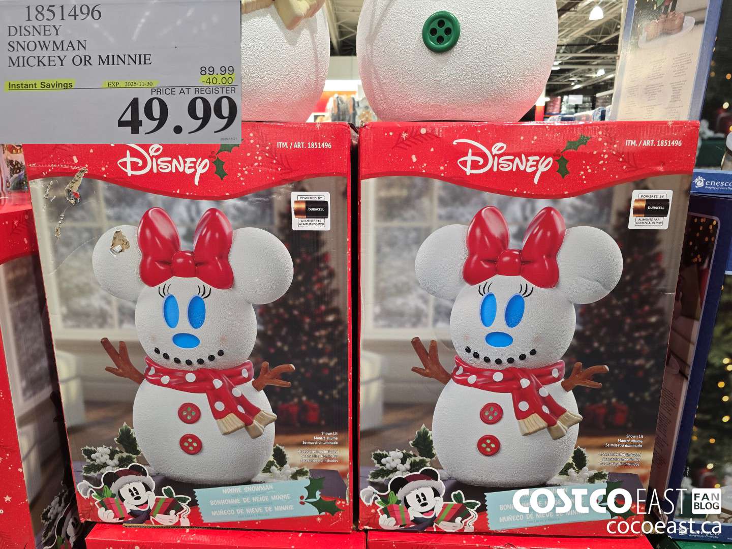 1851496 DISNEY SNOWMAN MICKEY AND MINNIE ($40.00 INSTANT SAVINGS EXPIRES ON 2025-11-30) $49.99