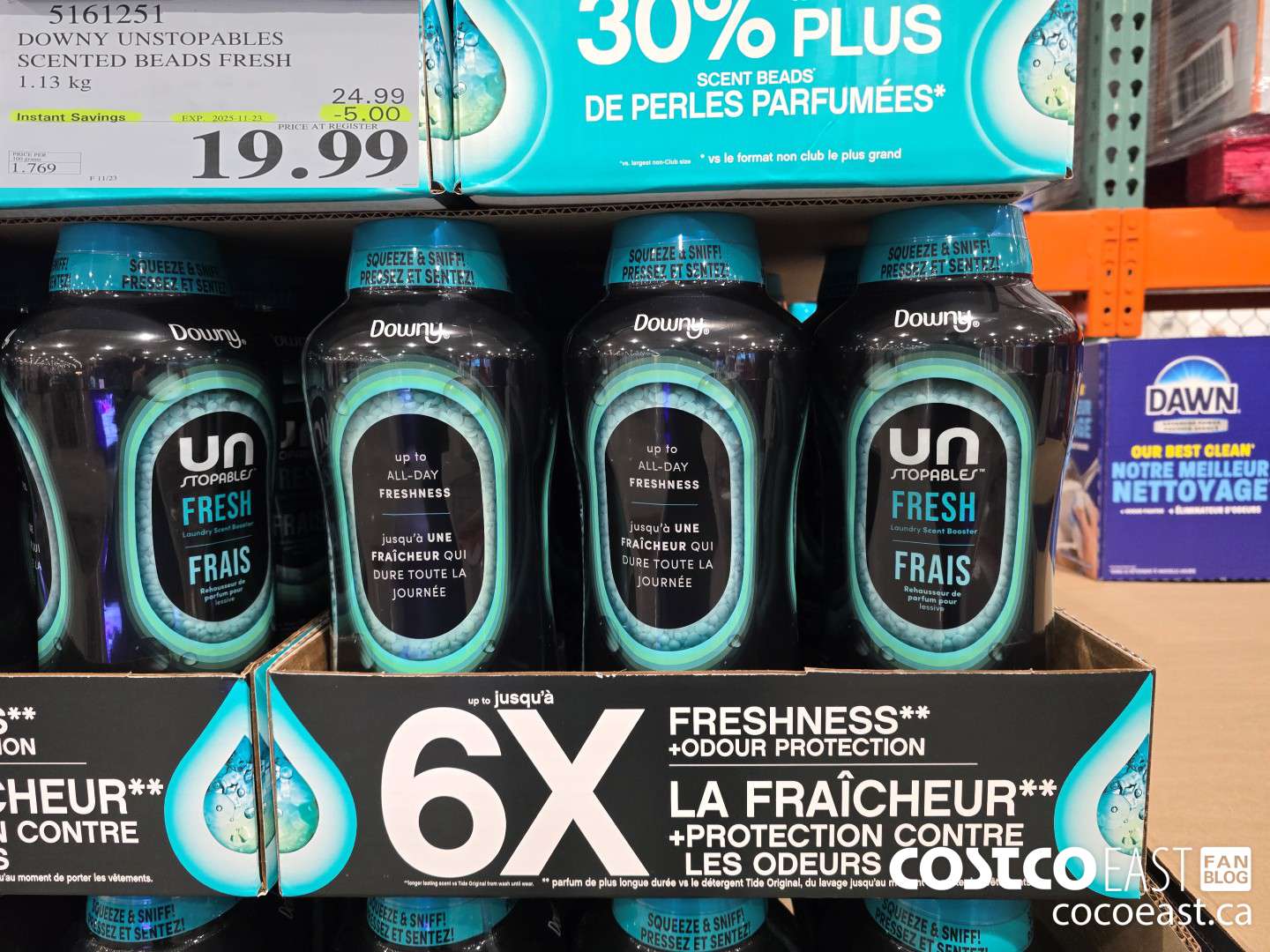 5161251 DOWNY UNSTOPABLES SCENTED BEADS FRESH 1.13 kg  ($5.00 INSTANT SAVINGS EXPIRES ON 2025-11-23) $19.99