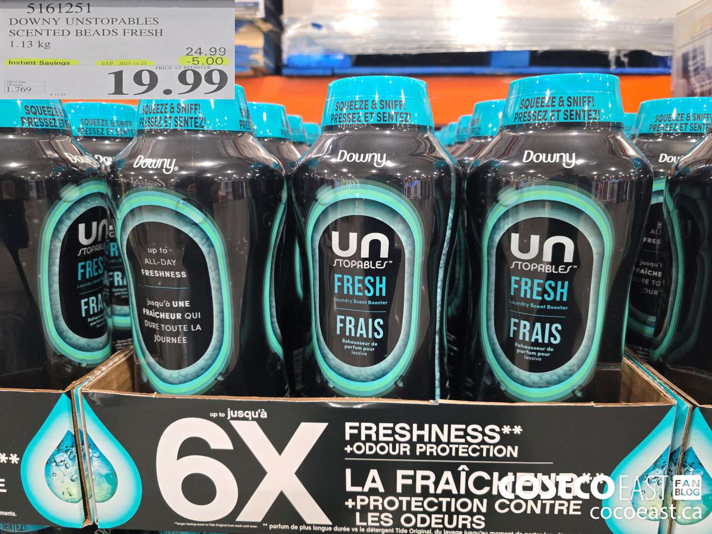 5161251 DOWNY UNSTOPABLES SCENTED BEADS FRESH 1.13 kg  ($5.00 INSTANT SAVINGS EXPIRES ON 2025-11-23) $19.99