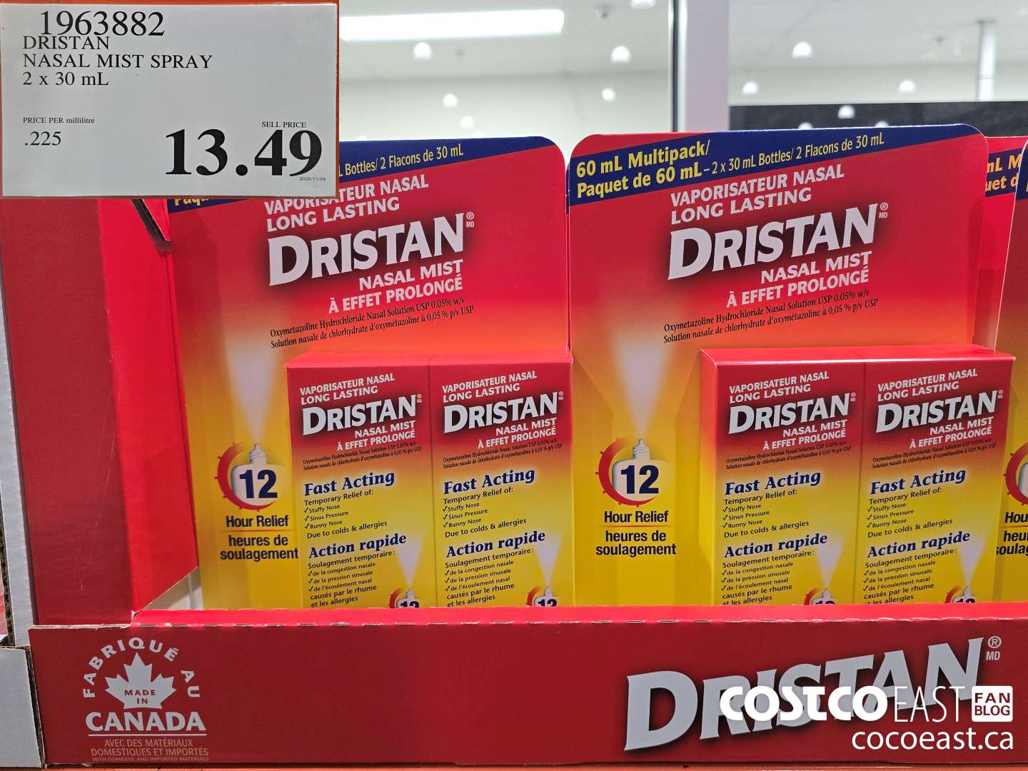 1963882 DRISTAN NASAL MIST SPRAY 2 x 30 mL $13.49