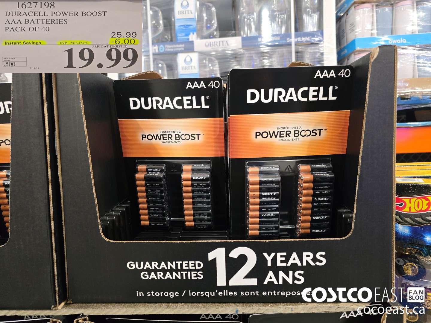 1627198 DURACELL POWER BOOST AAA BATTERIES PACK OF 40 ($6.00 INSTANT SAVINGS EXPIRES ON 2025-12-07) $19.99