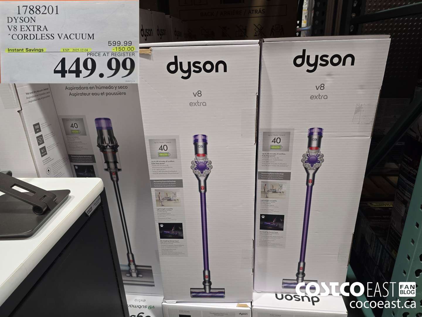 1788201 Dyson V8 EXTRA CORDLESS VACUUM ($150.00 INSTANT SAVINGS EXPIRES ON 2025-12-04) $449.99