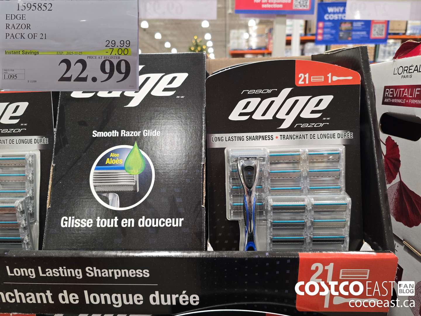 1595852 EDGE RAZOR PACK OF 21 ($7.00 INSTANT SAVINGS EXPIRES ON 2025-11-23) $22.99