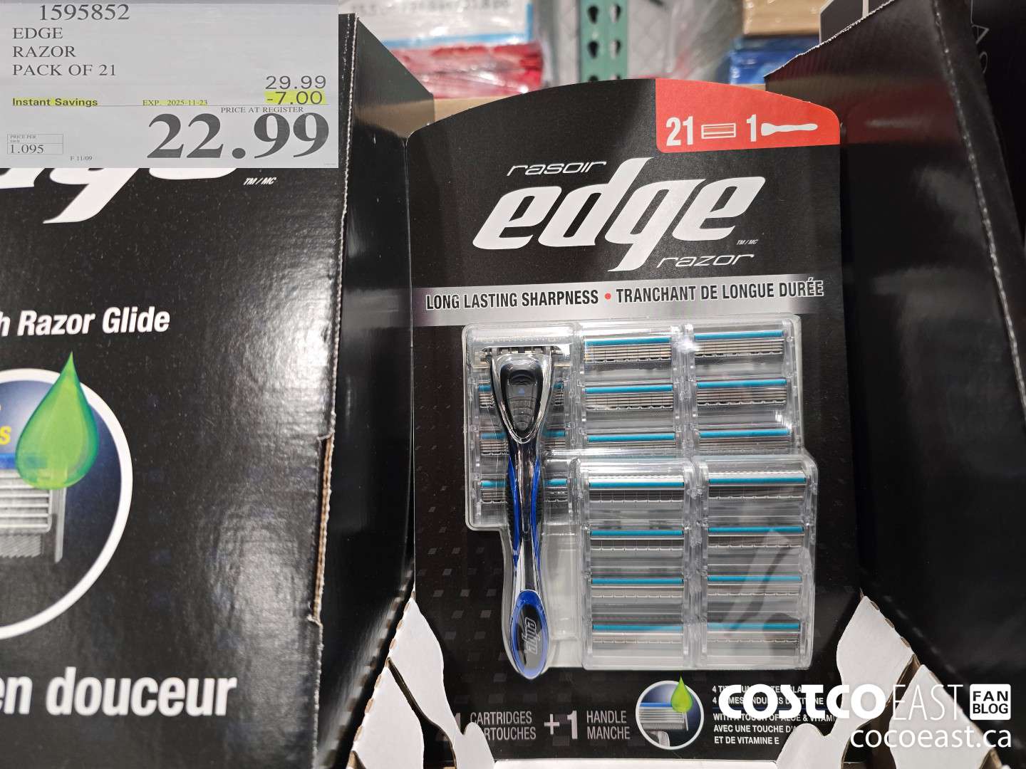 1595852 EDGE RAZOR PACK OF 21 ($7.00 INSTANT SAVINGS EXPIRES ON 2025-11-23) $22.99