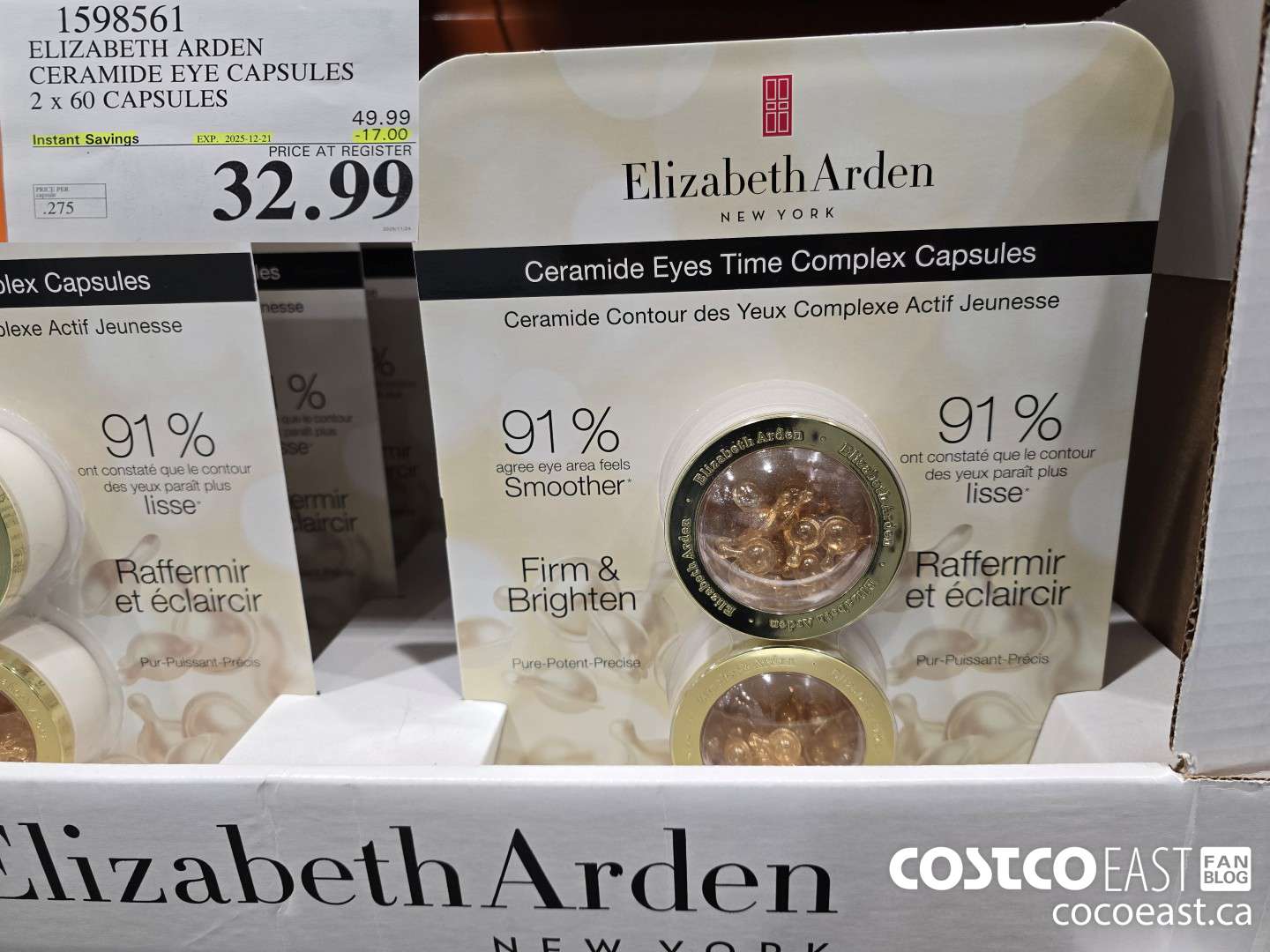 1598561 ELIZABETH ARDEN CERAMIDE EYE CAPSULES 2 x 60 CAPSULES ($17.00 INSTANT SAVINGS EXPIRES ON 2025-12-21) $32.99