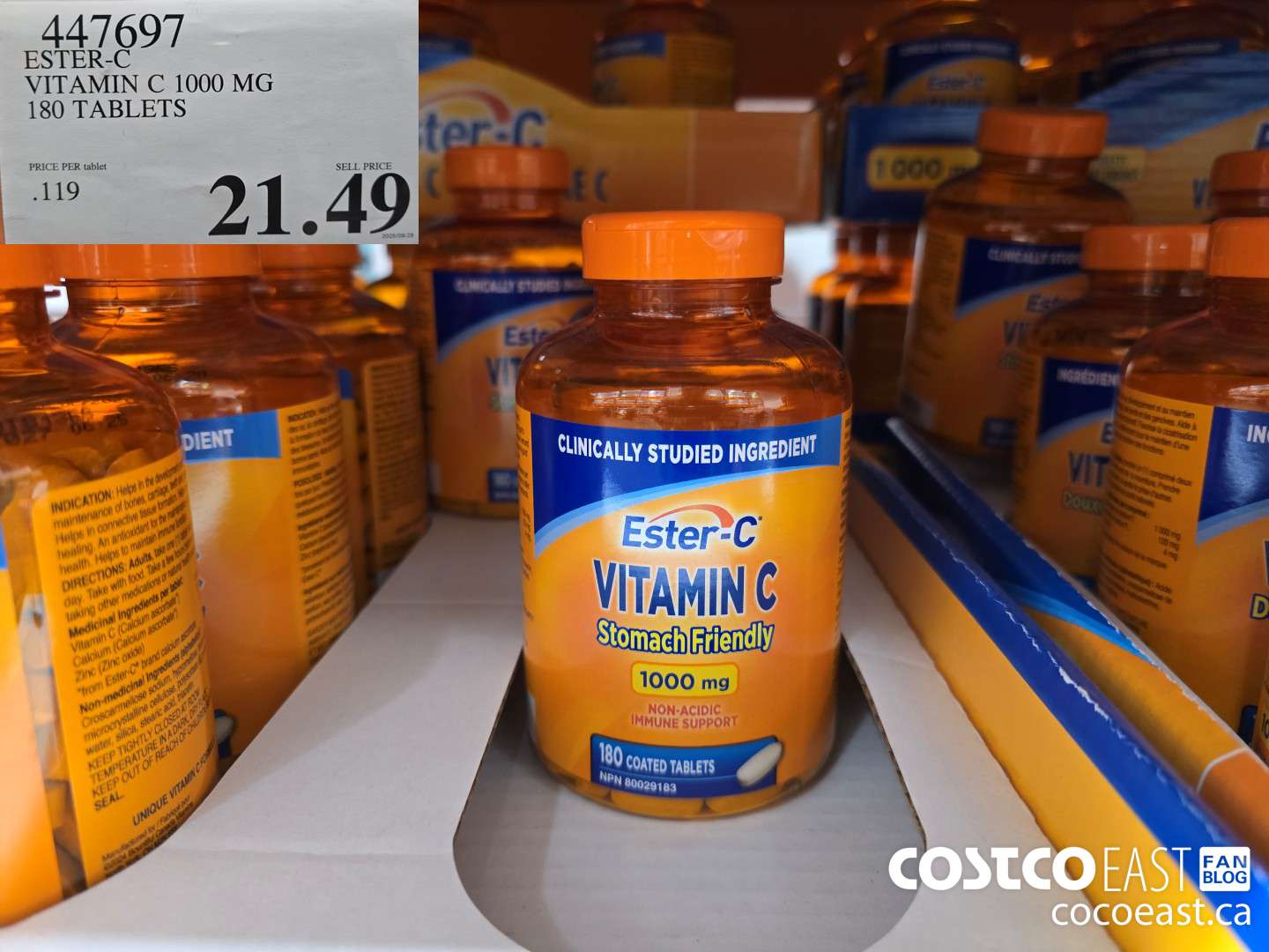 447697 ESTER-C VITAMIN C 1000 MG 180 TABLETS $21.49
