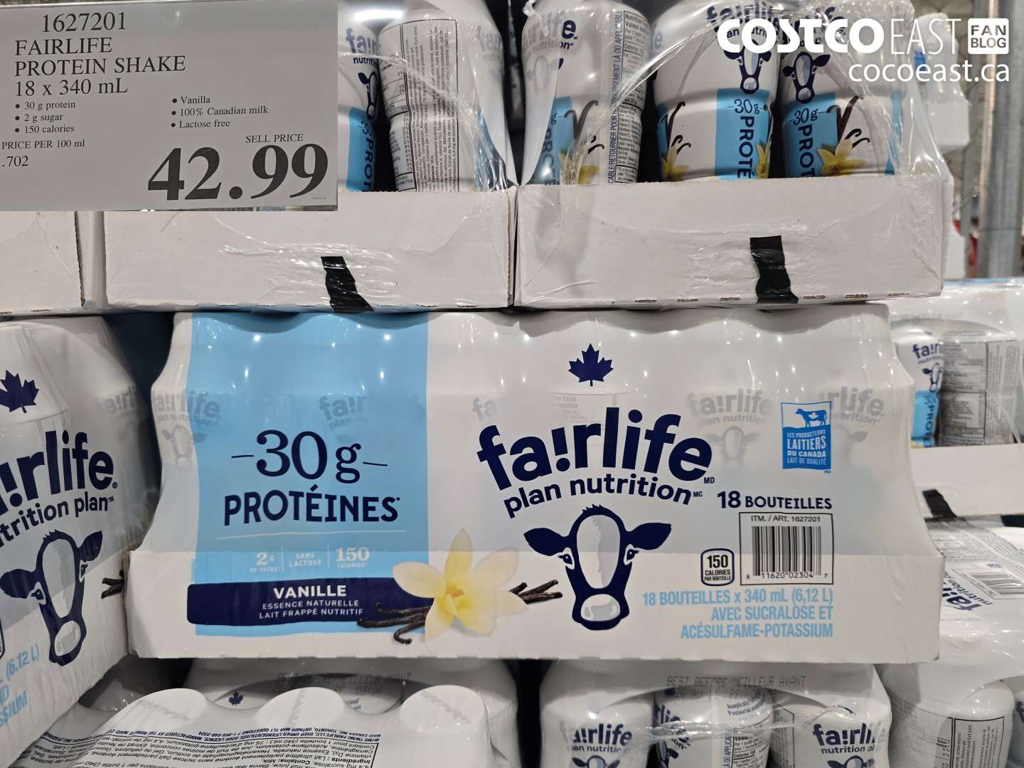 1627201 FAIRLIFE PROTEIN VANILLA SHAKE 18 x 340 mL $42.99