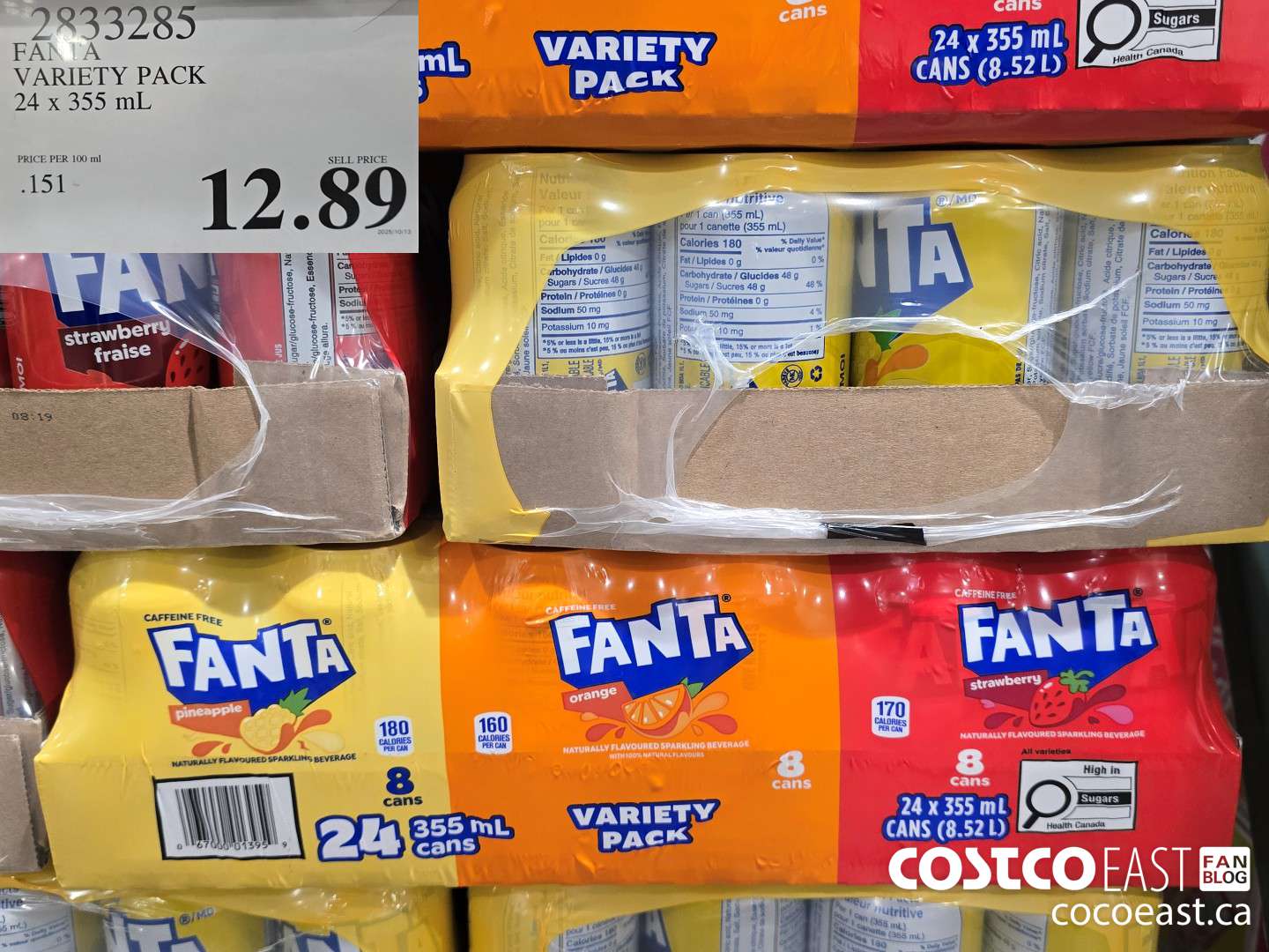 2833285 FANTA VARIETY PACK 24 x 355 mL $12.89