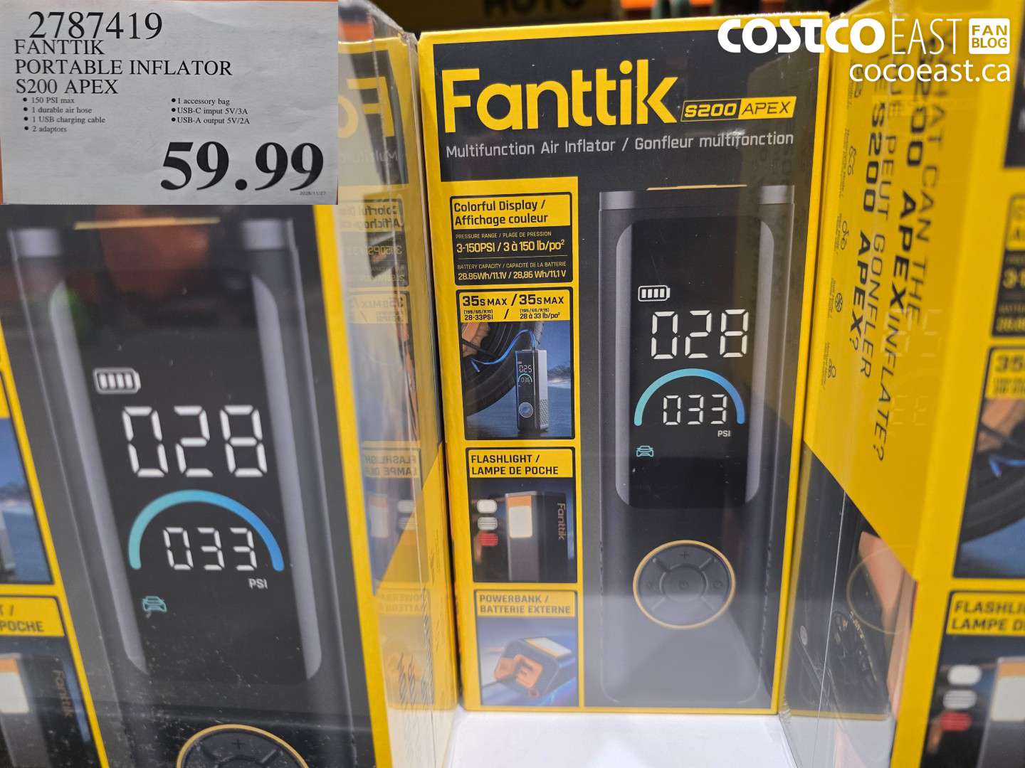 2787419 FANTTIK PORTABLE INFLATOR S200 APEX $59.99