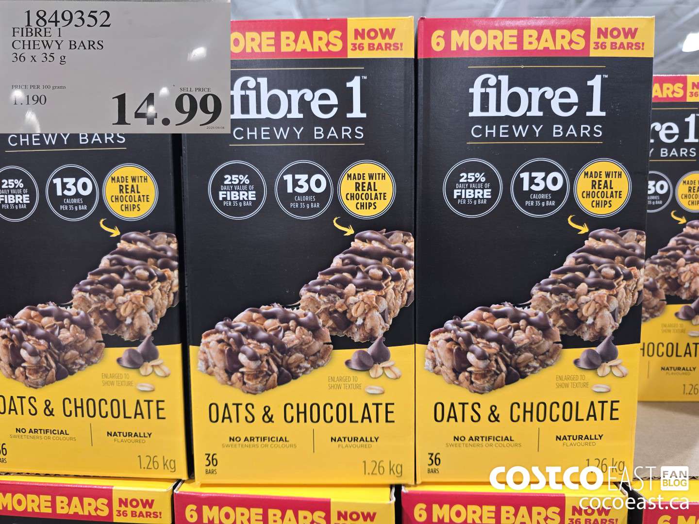 1849352 FIBRE 1 CHEWY BARS 36 x 35 g $14.99