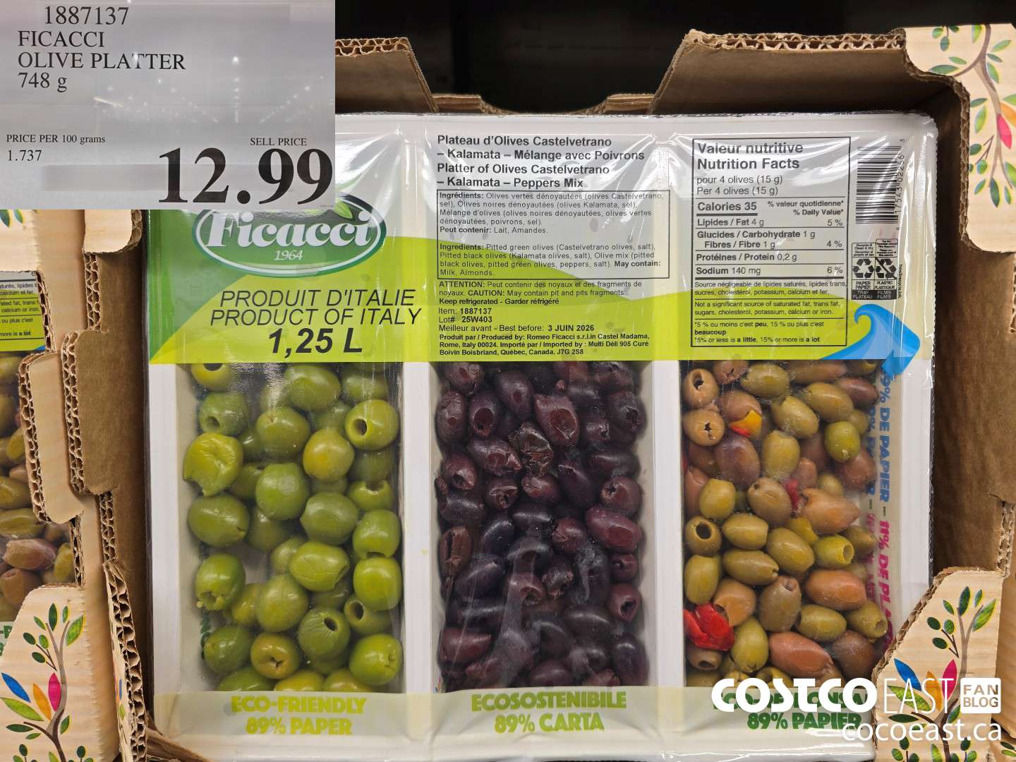 1887137 FICACCI OLIVE PLATTER 748 g $12.99