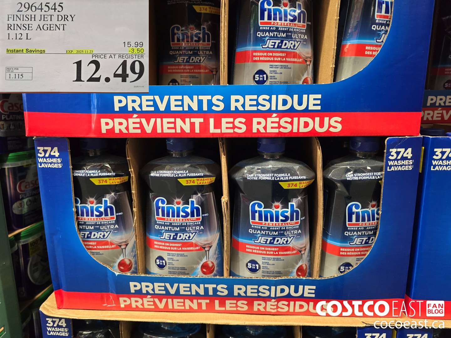 2964545 FINISH JET DRY RINSE AGENT 1.12 L ($3.50 INSTANT SAVINGS EXPIRES ON 2025-11-23) $12.49