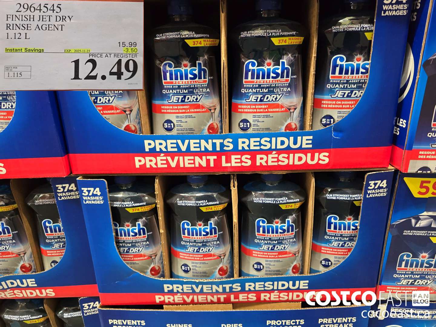 2964545 FINISH JET DRY RINSE AGENT 1.12 L 3.50OFF (EXPIRES ON 2025-11-23) $12.49