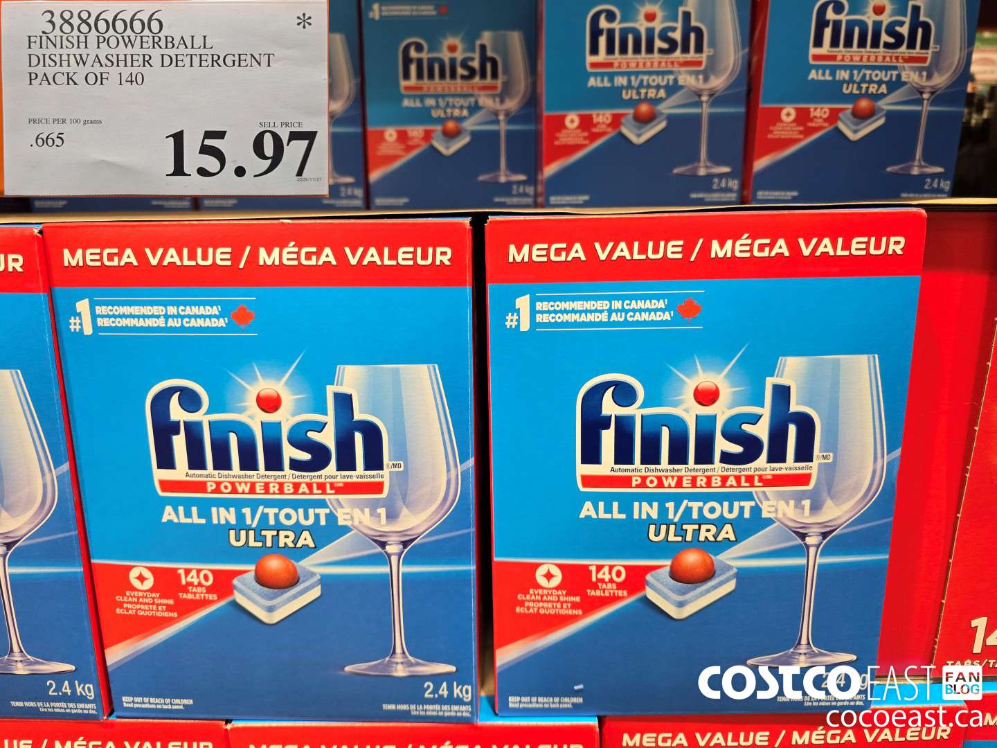 3886666 FINISH POWERBALL DISHWASHER DETERGENT PACK OF 140 $15.97