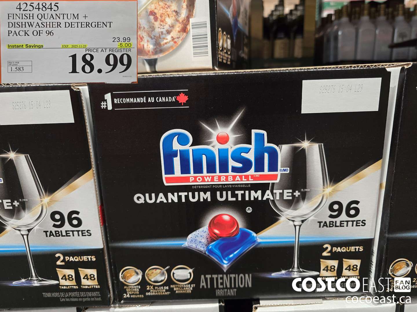 4254845 FINISH QUANTUM + DISHWASHER DETERGENT PACK OF 96 ($5.00 INSTANT SAVINGS EXPIRES ON 2025-11-23) $18.99