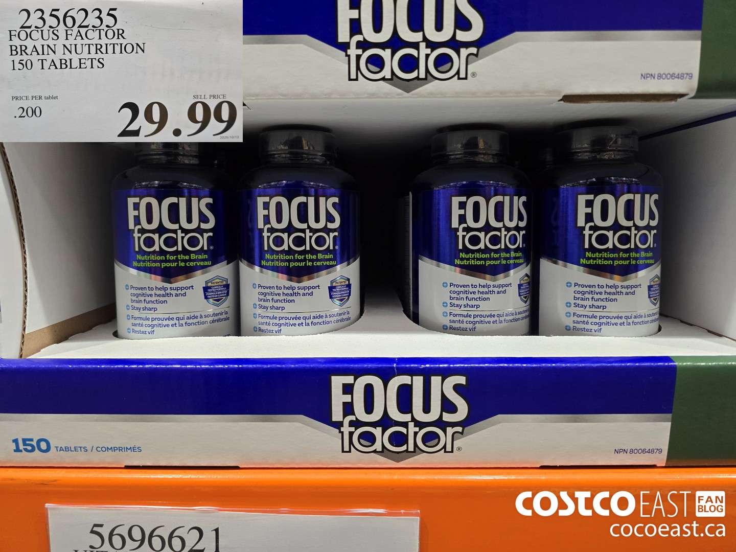 2356235 FOCUS FACTOR BRAIN NUTRITION 150 TABLETS $29.99