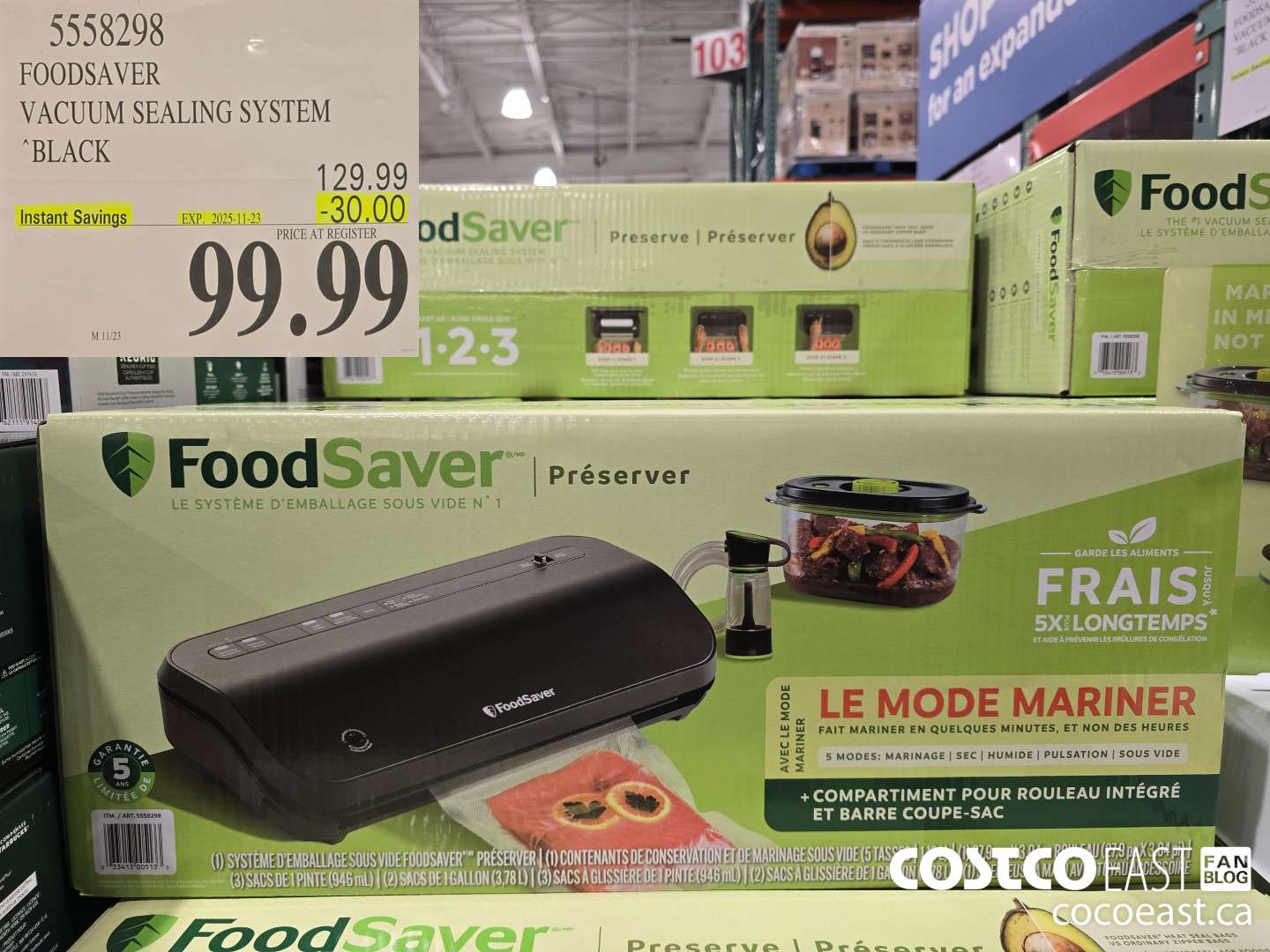 5558298 FOODSAVER VACUUM SEALING SYSTEM BLACK ($30.00 INSTANT SAVINGS EXPIRES ON 2025-11-23) $99.99