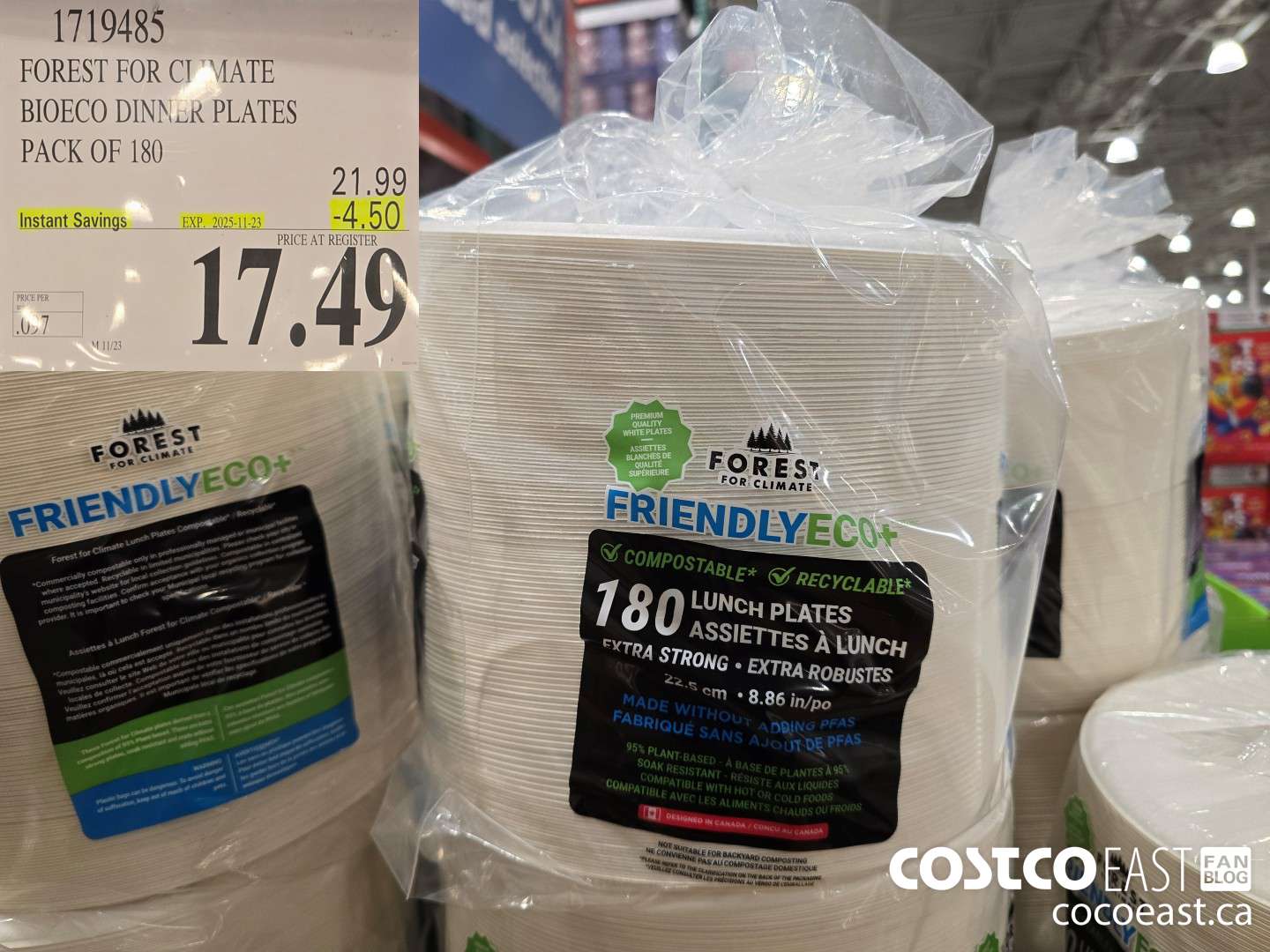 1719485 FOREST FOR CLIMATE BIOECO DINNER PLATES PACK OF 180 ($4.50 INSTANT SAVINGS EXPIRES ON 2025-11-23) $17.49