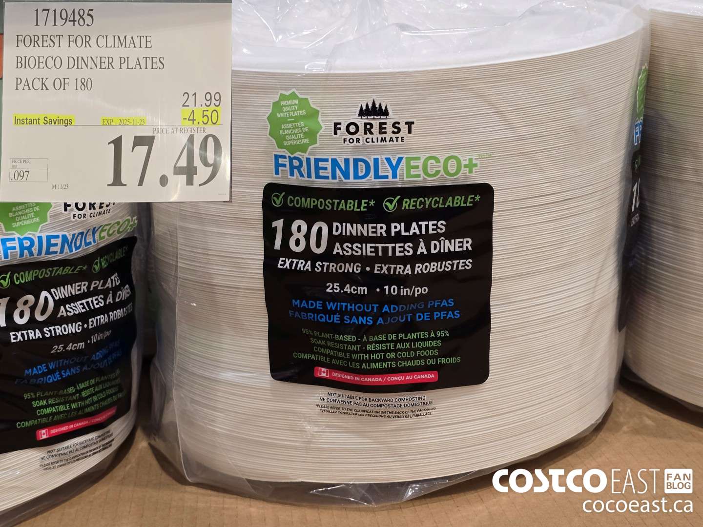 1719485 FOREST FOR CLIMATE BIOECO DINNER PLATES PACK OF 180 ($4.50 INSTANT SAVINGS EXPIRES ON 2025-11-23) $17.49